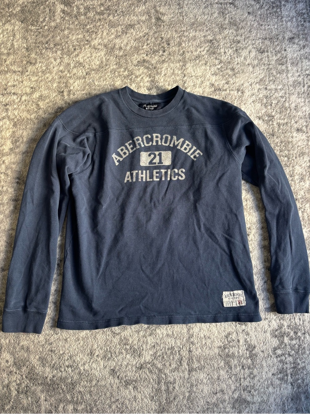 Abercrombie & Fitch Navy Long-Sleeve 'Abercrombie Athletics' Crew
